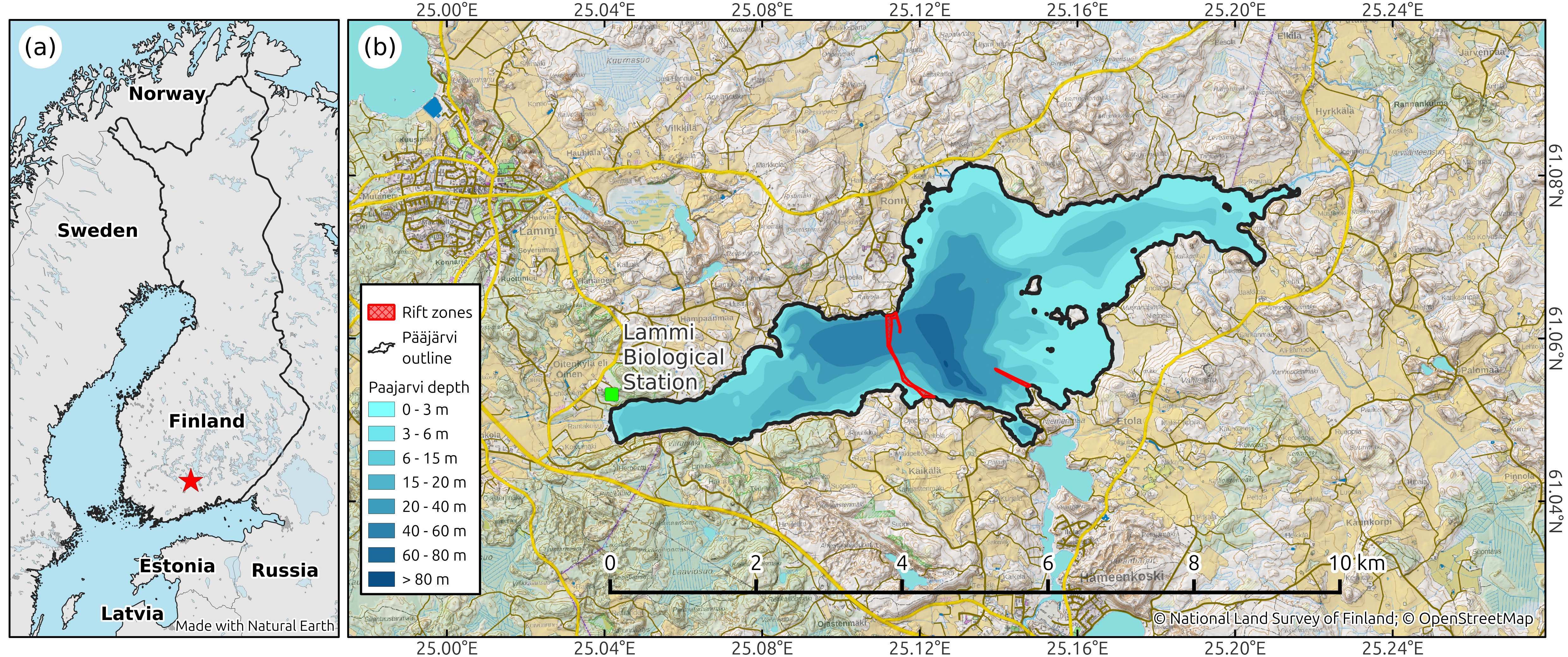 Map and deployment context of Lake Paajarvi in southern Finland